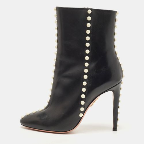 Leather Studded Follie Ankle Booties Size 37 - Aquazzura - Modalova