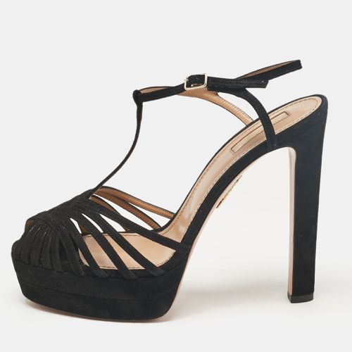 Suede T-Strap Platform Sandals Size 41 - Aquazzura - Modalova