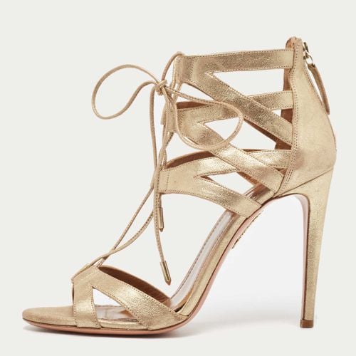 Textured Suede Beverly Hills Sandals Size 38.5 - Aquazzura - Modalova