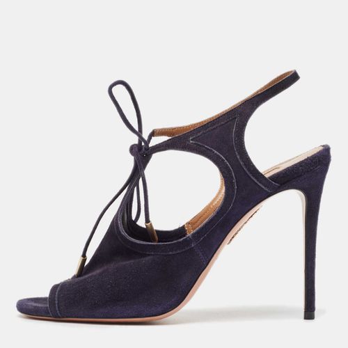 Navy Suede Mira Ankle Strap Sandals Size 37 - Aquazzura - Modalova