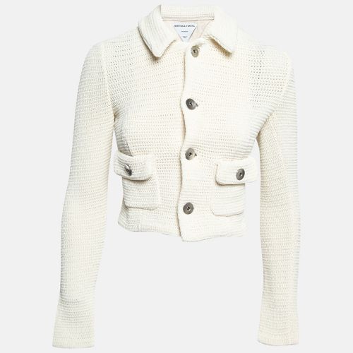 Off Textured Knit Crop Jacket XS - Bottega Veneta - Modalova