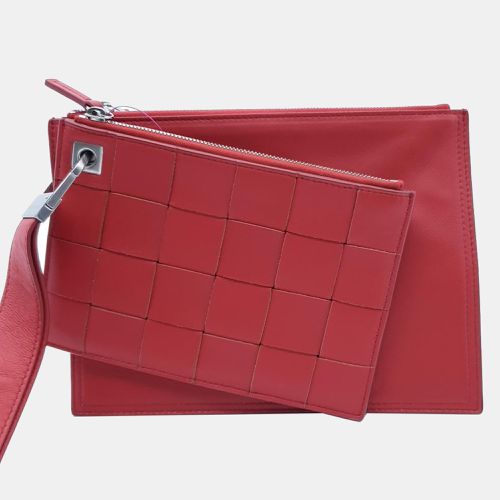 Leather Intrecciato Small Clutch - Bottega Veneta - Modalova