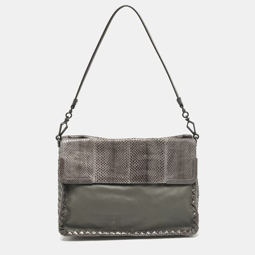 Intrecciato Leather and Karung Leather Shoulder Bag - Bottega Veneta - Modalova