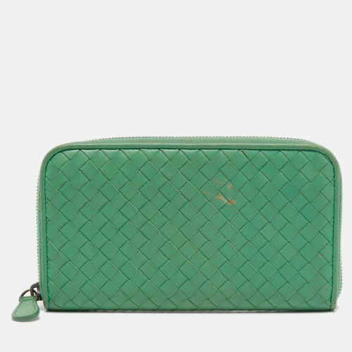 Intrecciato Leather Zip Around Wallet - Bottega Veneta - Modalova