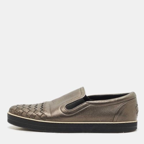Grey Intrecciato Leather Slip On Sneakers Size 37.5 - Bottega Veneta - Modalova