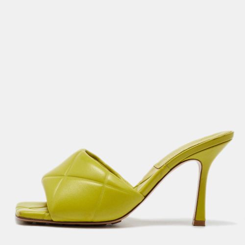 Lime Leather Lido Slide Sandals Size 37.5 - Bottega Veneta - Modalova