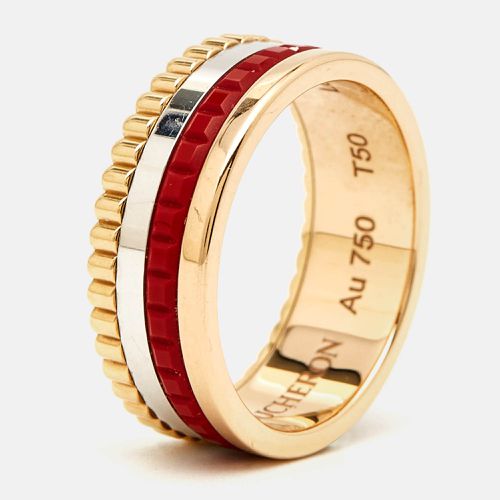 Quatre Edition Ceramic 18k Three Tone Gold Ring Size 50 - Boucheron - Modalova