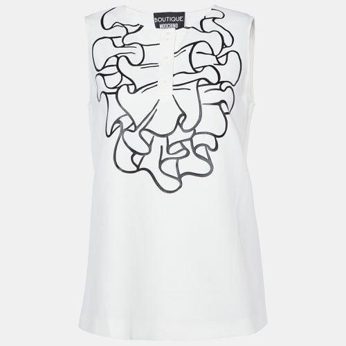 Printed Crepe Sleeveless Top S - Boutique Moschino - Modalova