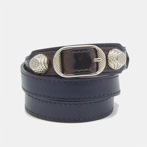 Leather Silver Tone Triple Tour Bracelet - Balenciaga - Modalova