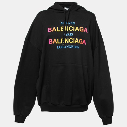 Cotton Multi-City Logo Print Hooded Sweatshirt M - Balenciaga - Modalova