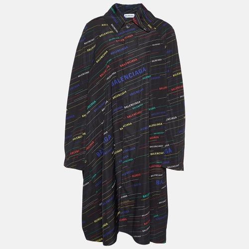 All Over Logo Print Technical Oversized Coat S - Balenciaga - Modalova