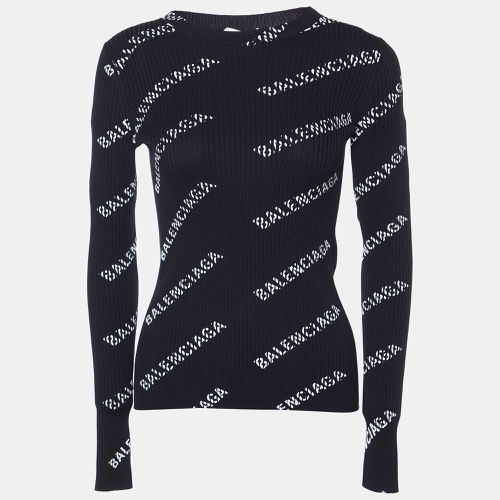 Logo Print Rib Knit Jumper XS - Balenciaga - Modalova