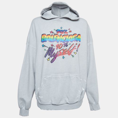 Distressed Cotton Graphic Print Hoodie S - Balenciaga - Modalova