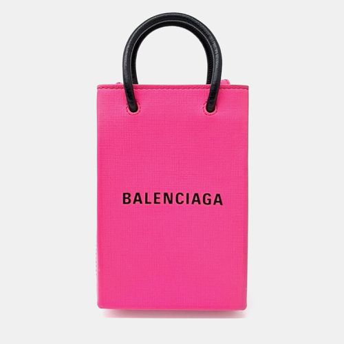 Leather Mini Shopping Phone Holder Bag - Balenciaga - Modalova