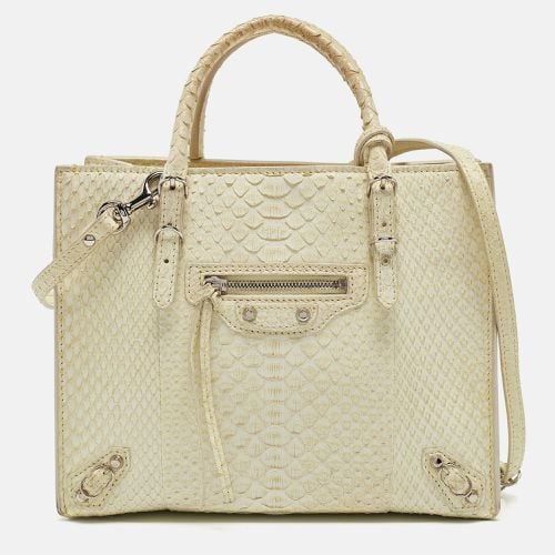 Light Snakeskin Mini Papier A4 Tote - Balenciaga - Modalova