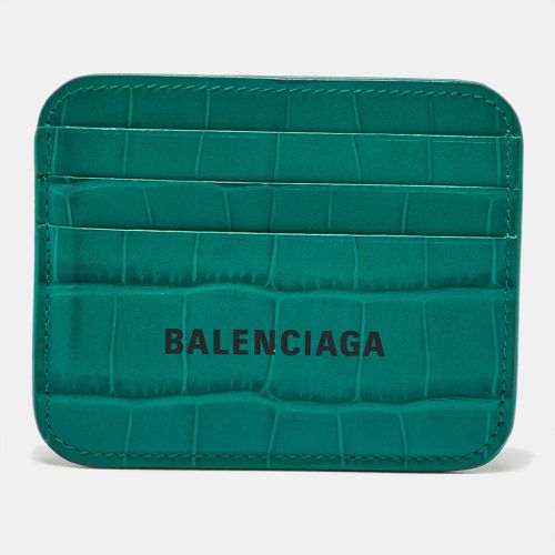 Croc Embossed Leather Card Holder - Balenciaga - Modalova