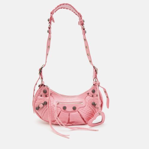 Croc Embossed Leather Small Le Cagole Shoulder Bag - Balenciaga - Modalova