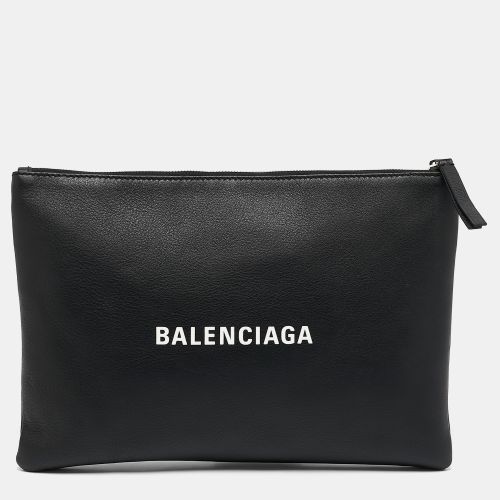 Balenciaga Black Leather Zip Pouch - Balenciaga - Modalova