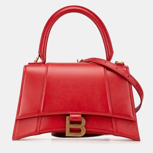 Small Leather Hourglass Top Handle Bag - Balenciaga - Modalova