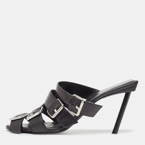 Leather Buckle Strappy Slide Sandals Size 39 - Balenciaga - Modalova