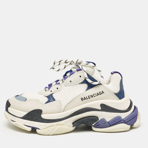 Blue Mesh and Leather Triple S Sneakers Size 39 - Balenciaga - Modalova