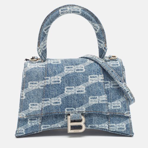 Light BB Monogram Denim Small Hourglass Top Handle Bag - Balenciaga - Modalova