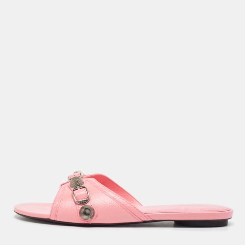 Leather Le Cagole Flat Slides Size 38 - Balenciaga - Modalova