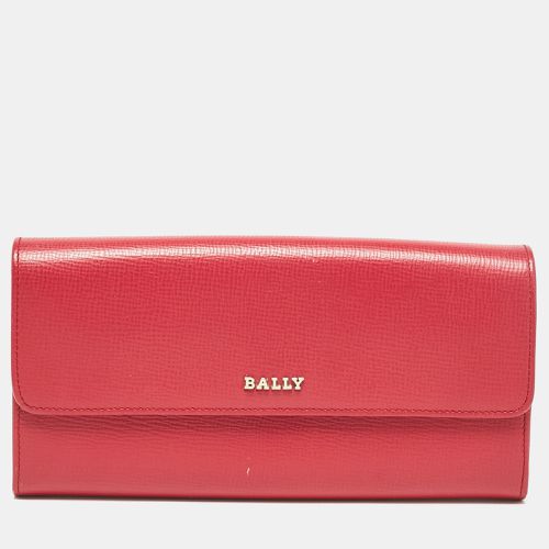 Leather Logo Flap Continental Wallet - Bally - Modalova