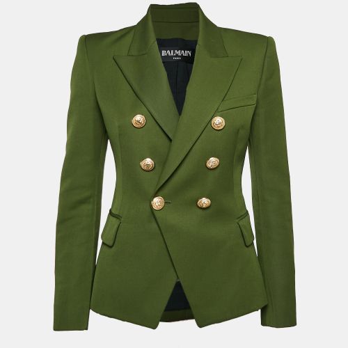 Gabardine Wool Double-Breasted Blazer S - Balmain - Modalova