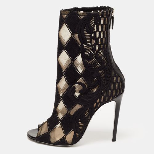 Mesh and Fabric Ankle Boots Size 38 - Balmain - Modalova