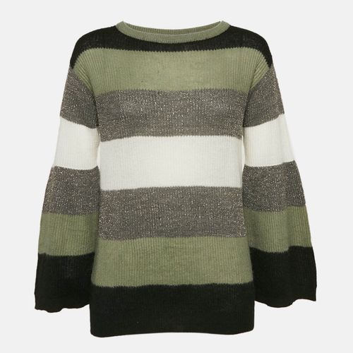 Stripe Lurex Rib Knit Flared Sleeve Sweater M - Brunello Cucinelli - Modalova