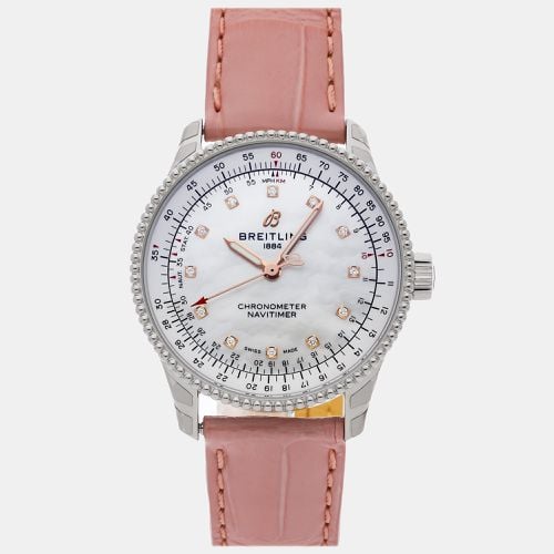 Shell Stainless Steel Navitimer A17395211A1P3 Automatic Women's Wristwatch 35 mm - Breitling - Modalova