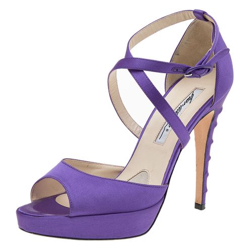 Satin Platform Ankle Strap Sandals Size 38.5 - Brian Atwood - Modalova