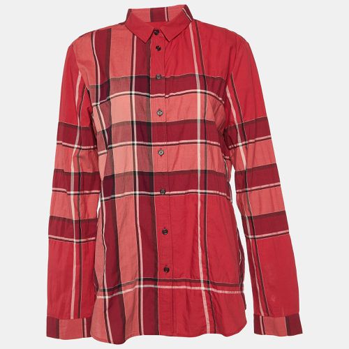 Dark Checked Cotton Button Front Shirt L - Burberry Brit - Modalova