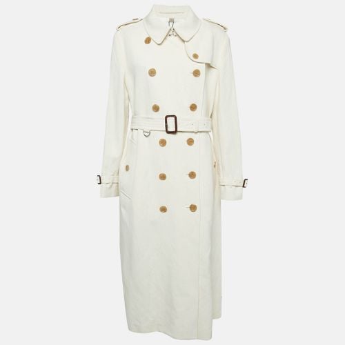 Off Cotton Canvas Double Breasted Long Coat L - Burberry London - Modalova