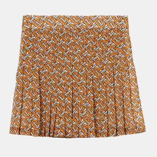 Buberry (Kids) Orange/ TB Monogram Pleated Skirt 8Y US - Burberry - Modalova