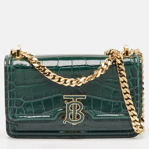 Croc Embossed Patent Leather TB Elongated Chain Bag - Burberry - Modalova