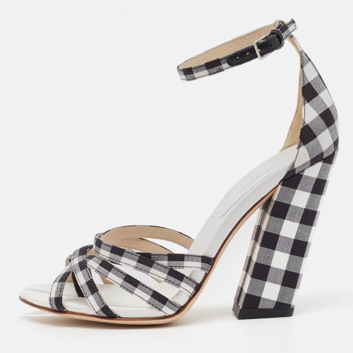 Black Canvas Hove Ankle Strap Sandals Size 36 - Burberry - Modalova