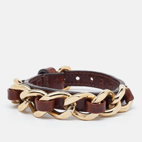 Leather Chain Detail Wrap Bracelet - Burberry - Modalova