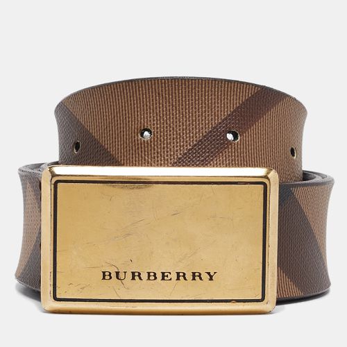 Smoke Check PVC and Leather Buckle Belt 80 CM - Burberry - Modalova