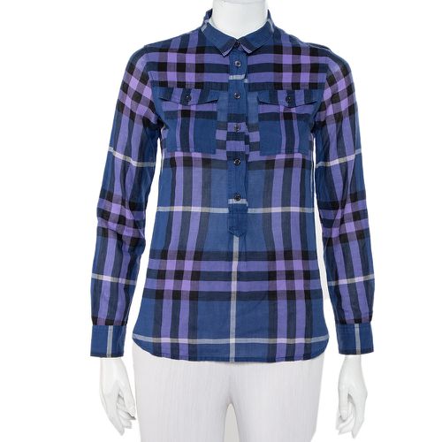 Checkered Cotton Half Buttoned Shirt XXS - Burberry Brit - Modalova