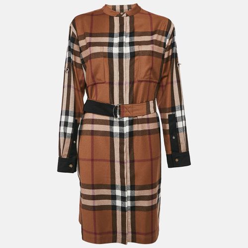 Plaid Wool Belted Shirt Dress M - Burberry - Modalova