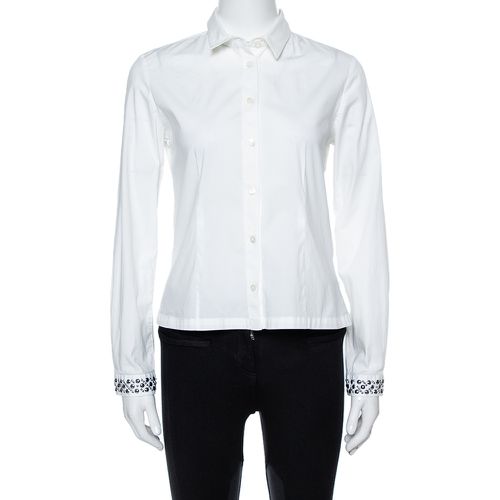 Brit Cotton Studded Cuff Long Sleeve Shirt S - Burberry - Modalova