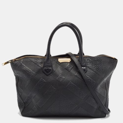 Check Embossed Leather Dewsbury Tote - Burberry - Modalova