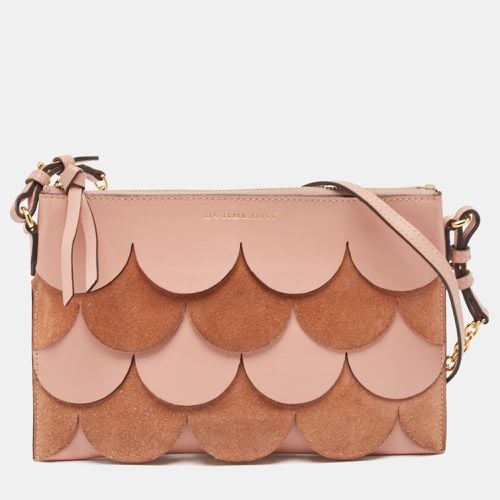 Leather and Suede Peyton Scalloped Crossbody Bag - Burberry - Modalova