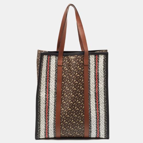 Bridle Brown Coated Canvas Medium TB Book Tote - Burberry - Modalova