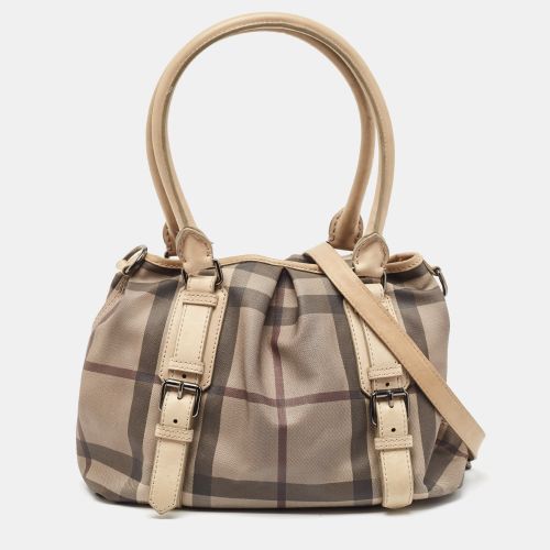 Smoked Check PVC and Leather Lowry Tote - Burberry - Modalova