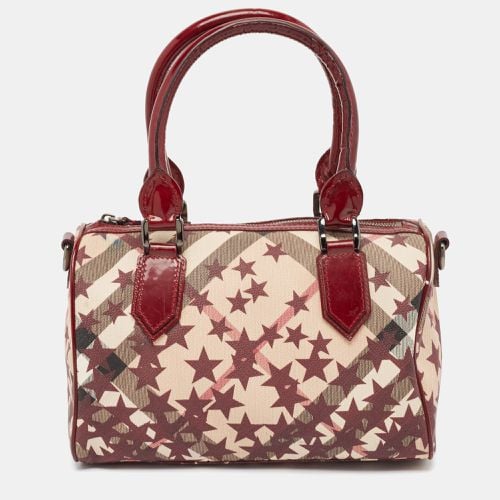 Beige Star Print Supernova Check Coated Canvas and Patent Leather Chester Bag - Burberry - Modalova