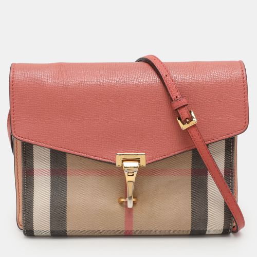 House Check Canvas and Leather Macken Crossbody Bag - Burberry - Modalova