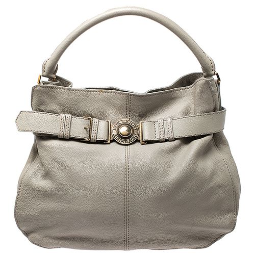 Burberry Grey Leather Lambeth Hobo - Burberry - Modalova